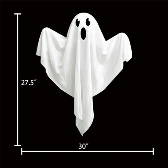 4 Pack Halloween Hanging Ghosts, 27.5" Cute Flying Ghost Decorations - Picture 6 of 8